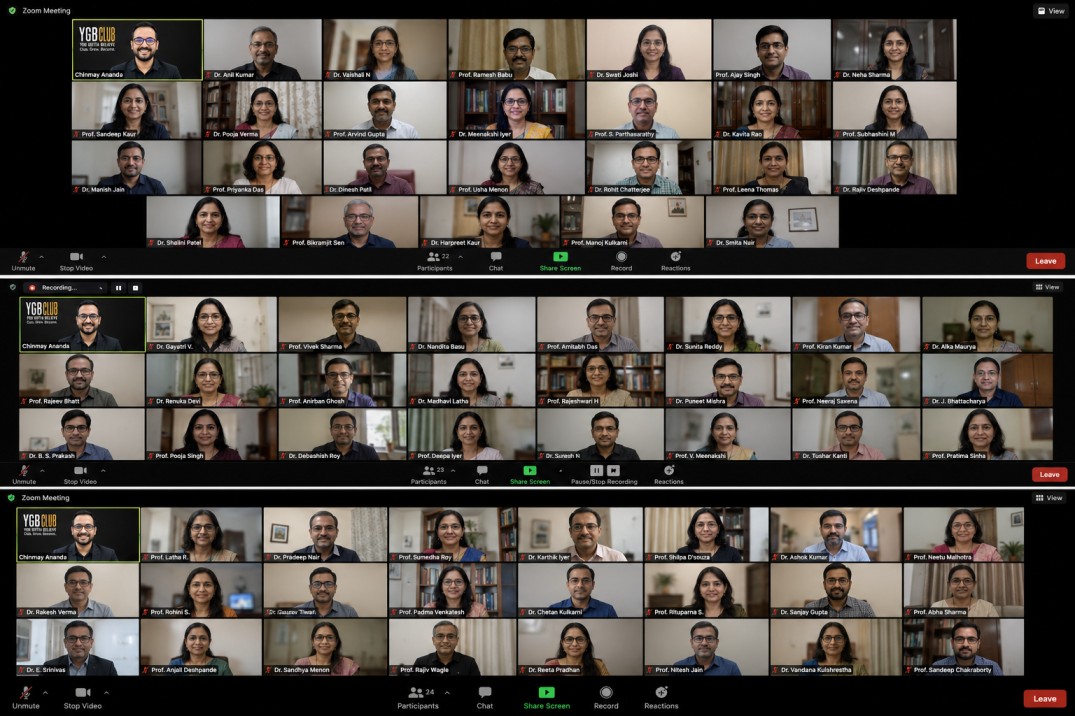 Faculty joining a YGB Faculty Edge session online